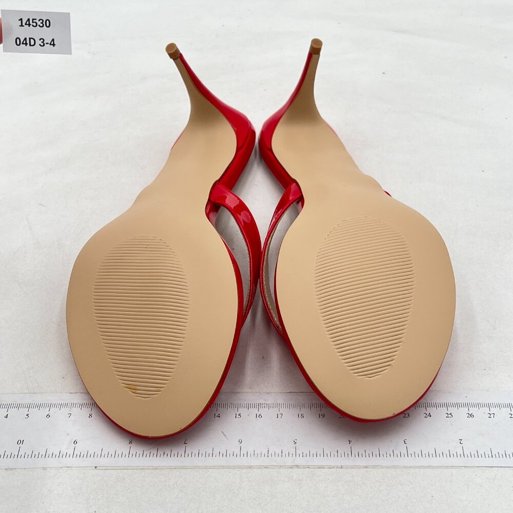 Milooey Red Flip Flop Sandals Slip on High Heel Mules Open Toe Slide Casual Shoe - Picture 6 of 7